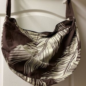 Marimekko large tote brown beige 20 x 24 inches